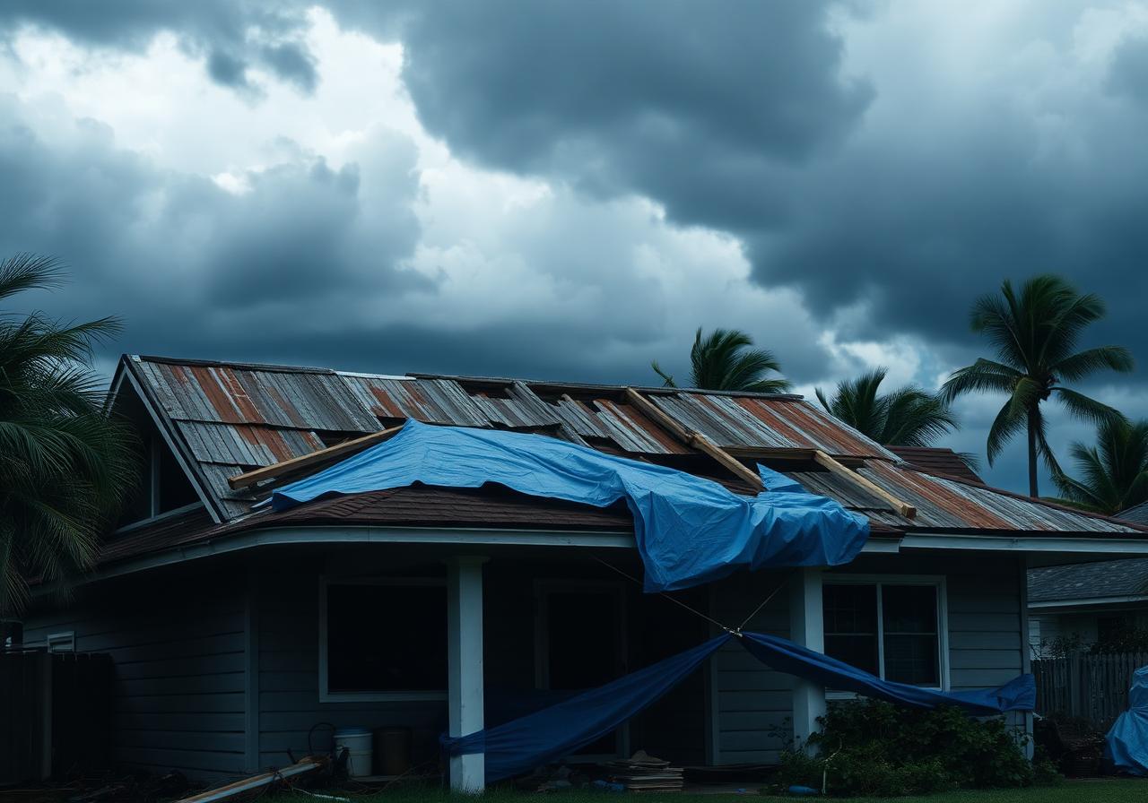 Hurricane damaged Florida home